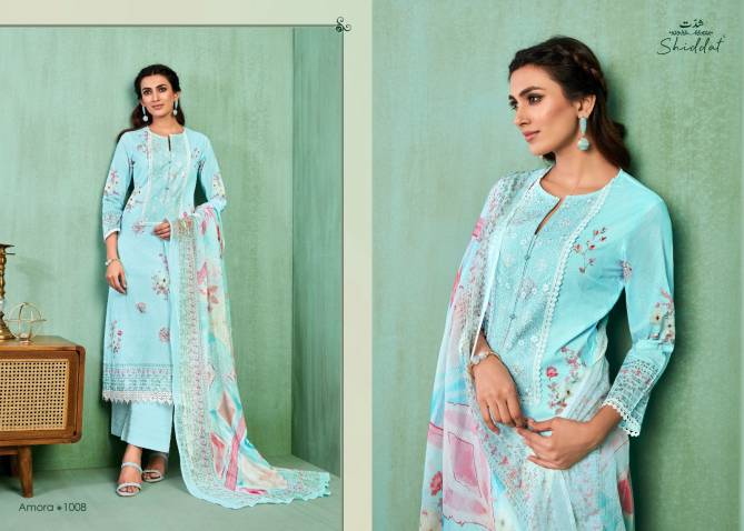 Amora By Shiddat 1001 To 1008 Printed Heavy Dress Material Wholesale Shop In Surat